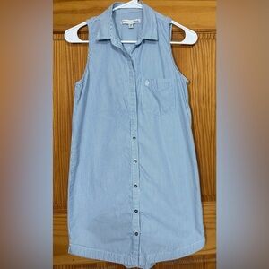 Abercrombie & Fitch Women’s XS Sleeveless Shirt Dress Blue White Striped preppy